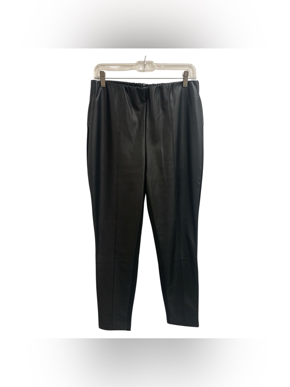 Tribal Black NWT Faux-Leather Slim Pants Size L - Picture 1 of 2